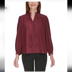 DKNY Burgundy Women's Blouse